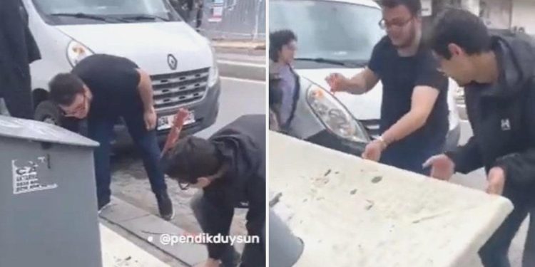 Çöp konteynerının içinde kalan bayan kendisini bu türlü dışarıya çıkarttırdı