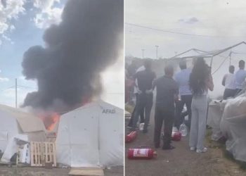 Adıyaman’da çadır kentte korkutan yangın!