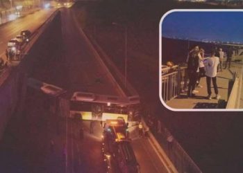 Başakşehir’de İETT otobüsü alt yola uçtu: Faciadan dönüldü