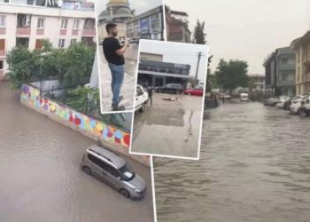 Bursa’da şiddetli sağanak hayatı felç etti! Sokak ve caddeler göle döndü: Kimi olta attı, kimi kulaç…