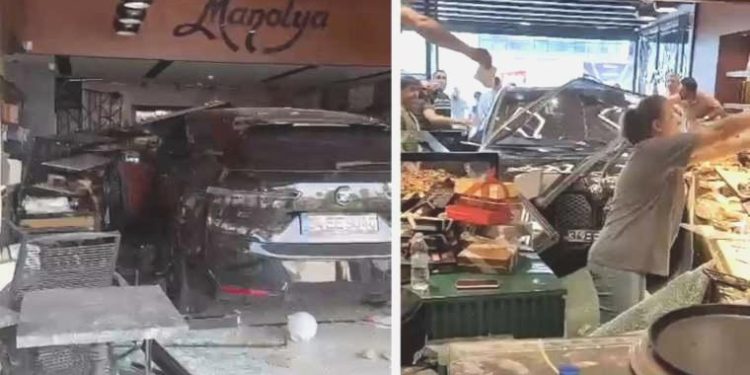 Çekmeköy’de cip pastaneye daldı!