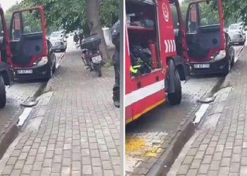 Demire sıkışmış üzere yaparak bütün mahalleyi trolleyen köpek kamerada