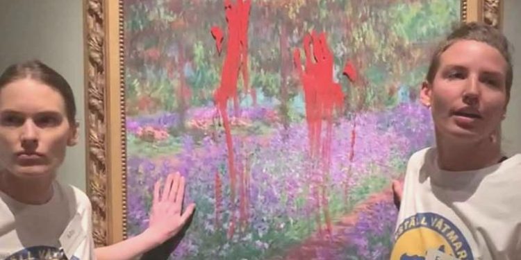 İklim aktivistlerinden Monet’nin tablosuna boyalı hücum