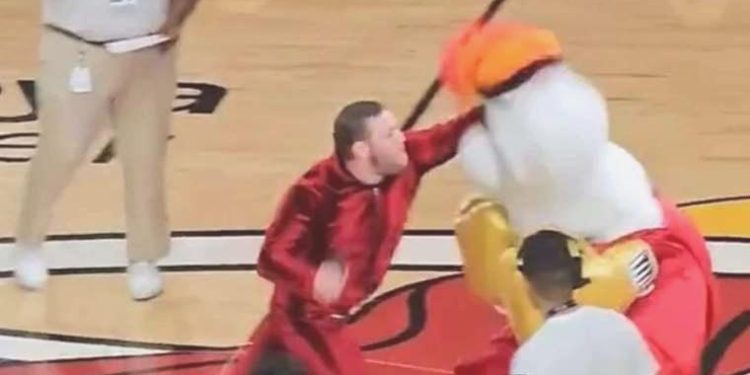 İrlandalı boksör Conor McGregor, Miami Heat maskotunu hastanelik etti