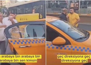 İstanbul’un göbeğinde gündem yaratan imajlar… Bu kere yolcu taksi sürücüsüne saldırdı
