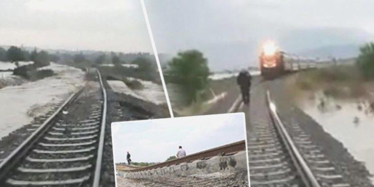 Sel tren faylarının altını boşalttı, muhtemel faciayı yurttaşlar önledi