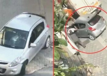 Yer Esenyurt; aracını tartıştığı şahısların üzerine sürdü, o anlar kamerada