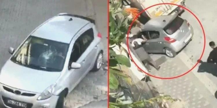 Yer Esenyurt; aracını tartıştığı şahısların üzerine sürdü, o anlar kamerada