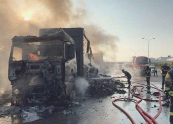 Anadolu Otoyolu’nda yanan tır ulaşımı aksattı