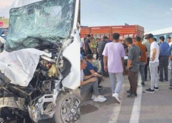 Ankara’da emekçi servisi ile kamyon çarpıştı: 10 yaralı