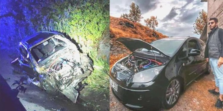 Denetimden çıkan araç evvel bariyere çarptı, sonra kanala düştü: 1 meyyit, 1 yaralı!