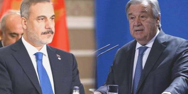Dışişleri Bakanı Hakan Fidan, BM Genel Sekreteri Guterres ile telefonda görüştü