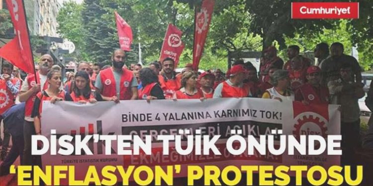 DİSK, TÜİK’in önünde enflasyon bilgilerini protesto ediyor!