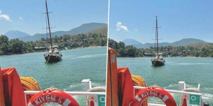 Fethiye Körfezi’nde sürüklenen tekneyi KIYEM takımları kurtardı