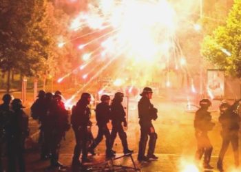 Fransa’da maskeli göstericiler polislere havai fişeklerle saldırdı