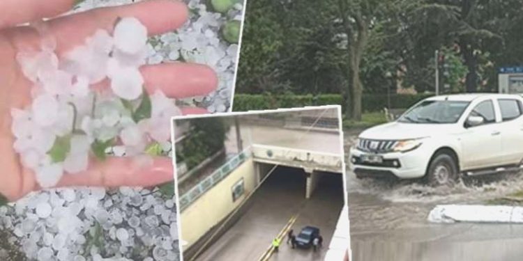 İç Anadolu’yu sağanak ve dolu vurdu: Yollar su altında kaldı, kent beyaza büründü