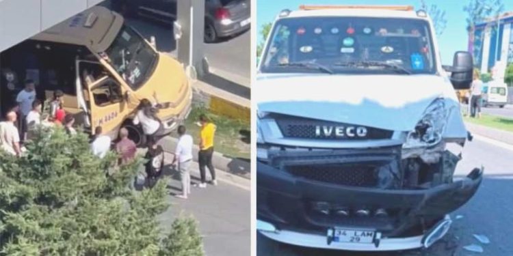 İstanbul’da trafikte akılalmaz olay: Sonu krizi geçirip minibüsün direksiyonunu kırdı