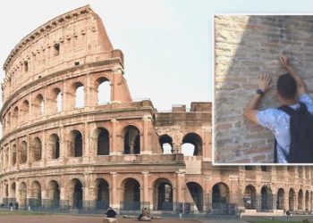 Kolezyum’a kız arkadaşının ismini kazırken yakalandı