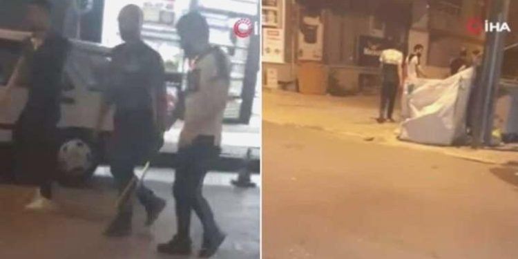 Küçükçekmece’de arbede sonrası ‘samuray kılıcı’ ile görüntülendi