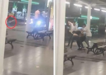 Metro istasyonunda yumruklar havada uçuştu!