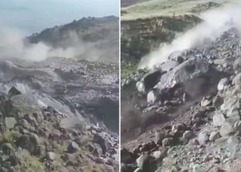 Ağrı Dağı’nda sel suları dev kayaları sürükledi!