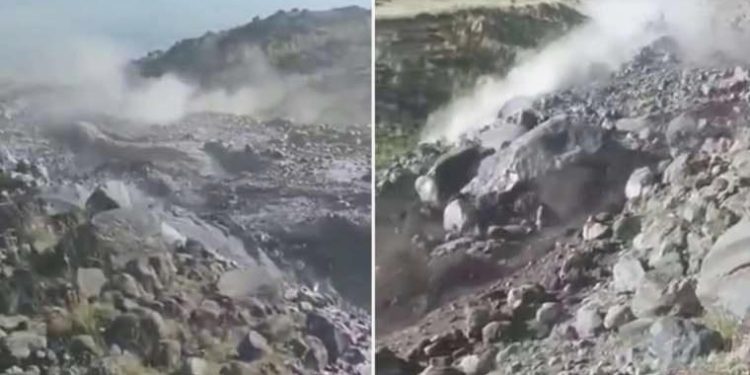 Ağrı Dağı’nda sel suları dev kayaları sürükledi!