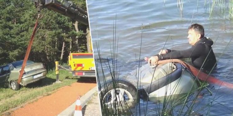 Dalgın şoförün fotoğrafla imtihanı: Doğayı çekmek isterken aracı dereye uçtu