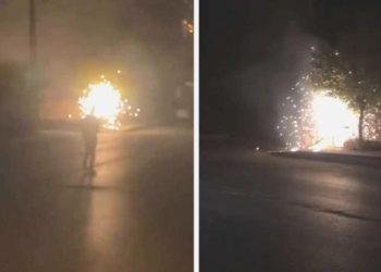 Elektrik kabloları havai fişek üzere patladı: Mahalle 1 saat karanlığa gömüldü