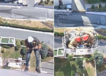 Eyüpsultan’da iskele devrildi, personeller 14. katta mahsur kaldı!