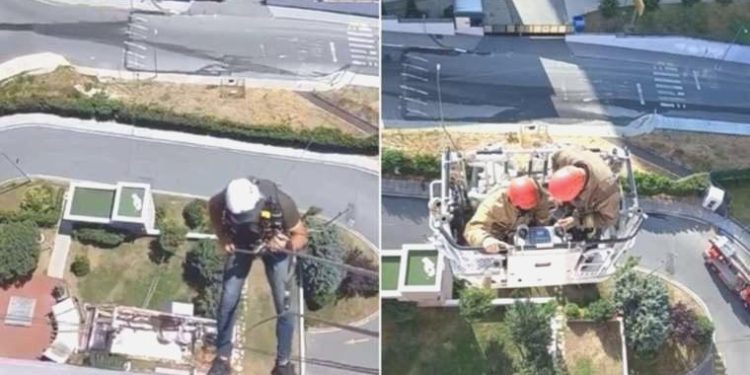 Eyüpsultan’da iskele devrildi, personeller 14. katta mahsur kaldı!