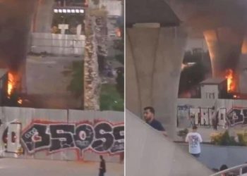 Haliç metro köprüsü altında kaygı dolu anlar: Trafo patlayınca yangın çıktı