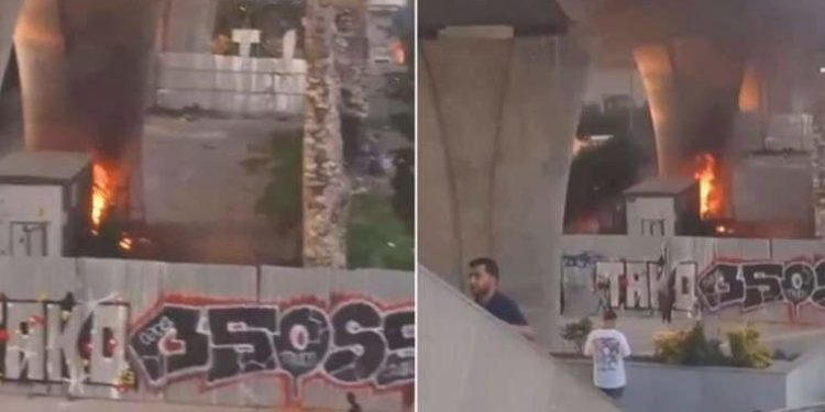 Haliç metro köprüsü altında kaygı dolu anlar: Trafo patlayınca yangın çıktı