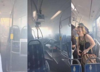Metrobüste yangın paniği!