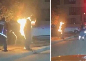 Sakarya’da dehşetli olay: Sokak ortasında kendini yaktı