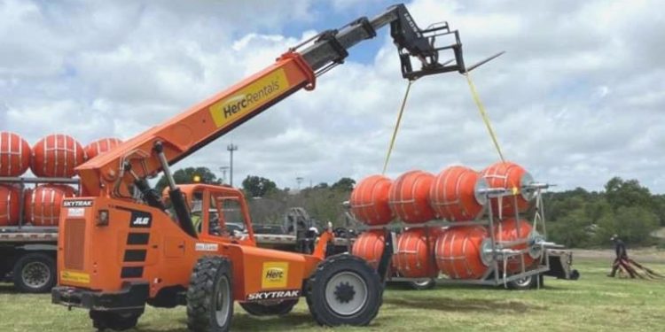 Teksas-Meksika sonuna yüzen bariyer kurulumuna başlandı