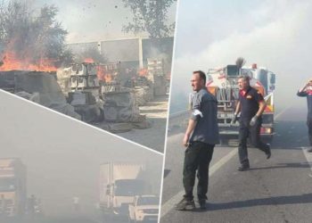 Anız yangını denetimden çıktı, yakındaki fabrikaya sıçradı: İki kent ortasındaki ulaşım durdu