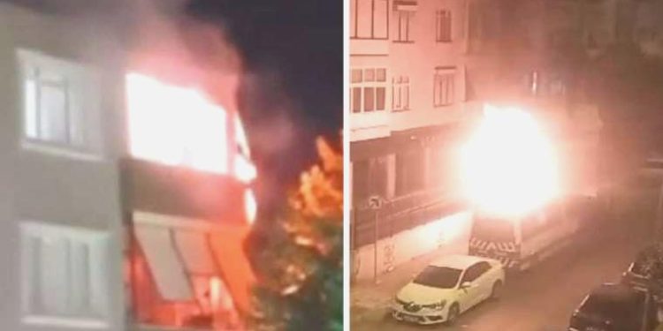 Büyükçekmece’de minibüs ile konutta çıkan yangında ‘havai fişek’ argümanı