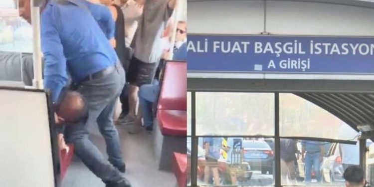 Hareket halindeki tramvayda dehşet: Bıçakla saldırdı!