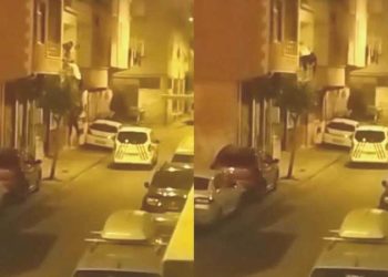 Meskene gelen polisi gören kaçak göçmenler balkondan atladı