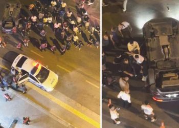 Pendik’te takla atan aracın şoförüne taarruz
