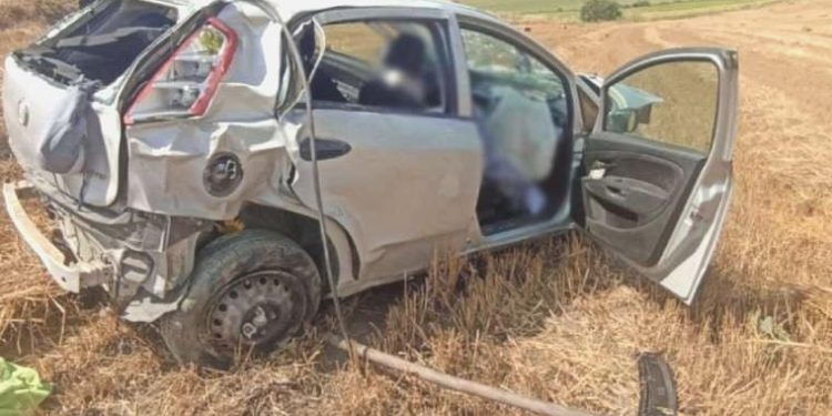 Tekirdağ’da yoldan çıkan araba tarlaya uçtu