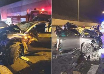 TIR, alımlı ile arabaya çarptı: 2 meyyit, 2 yaralı