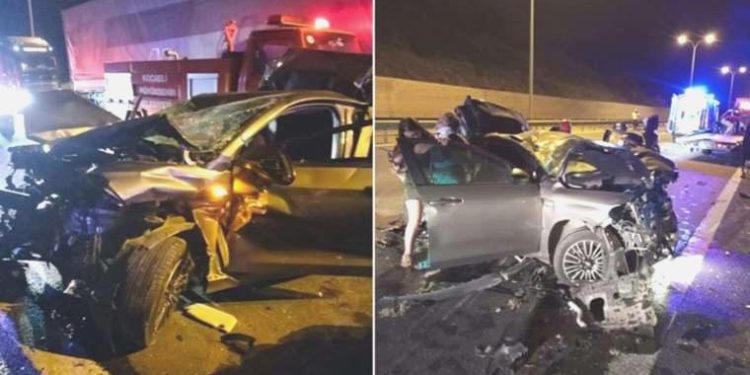 TIR, alımlı ile arabaya çarptı: 2 meyyit, 2 yaralı