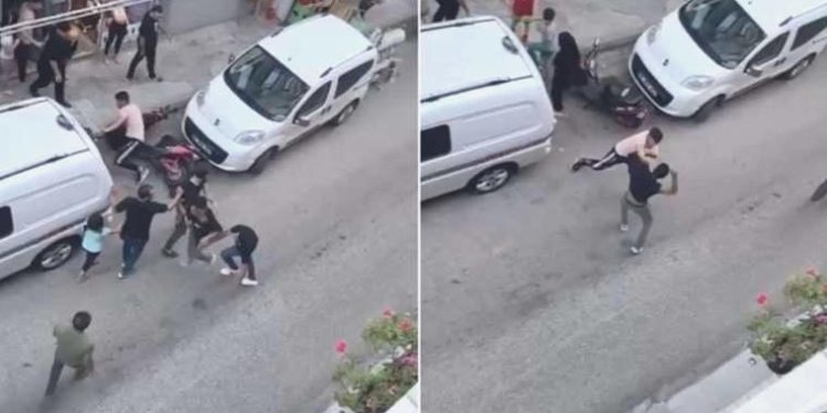 ‘Yan bakma’ arbedesinde sokak ringe döndü!