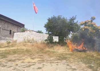 Zile Kalesi’nin eteklerinde yangın paniği!