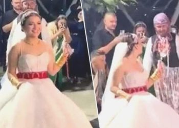 Adetin böylesi! Gelin düğünde damada tasma takıp ‘Salako’ müziği eşliğinde gezdirdi