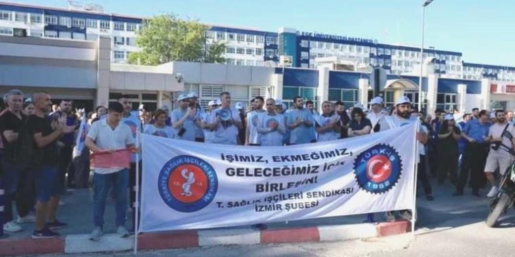 Ege Üniversitesi Hastanesi çalışanları iş bıraktı