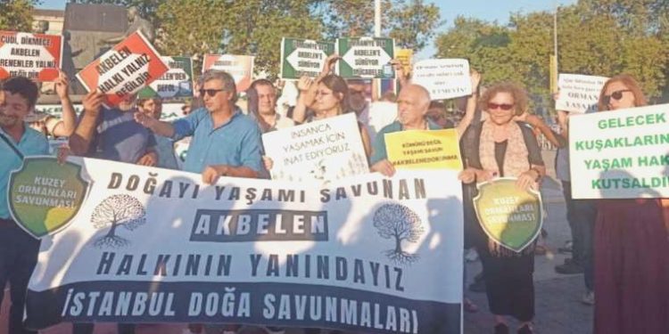 İstanbul Tabiat Savunmaları ve İstanbul Tarım Platformu Bileşenleri Akbelen için aksiyon yaptı