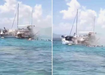 İzmir’de çeşit teknesinde yangın dehşeti: Yolcular denize atladı!