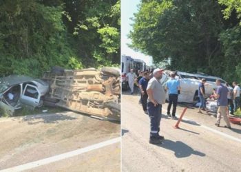 Ordu’da emekçileri taşıyan minibüs ile araba çarpıştı: 17 yaralı